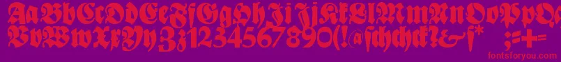 Bayreuth Font – Red Fonts on Purple Background