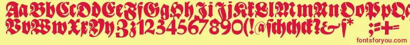 Bayreuth Font – Red Fonts on Yellow Background