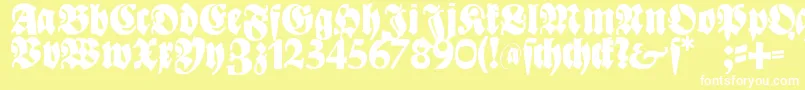 Bayreuth Font – White Fonts on Yellow Background