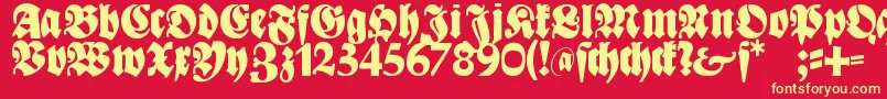 Bayreuth Font – Yellow Fonts on Red Background