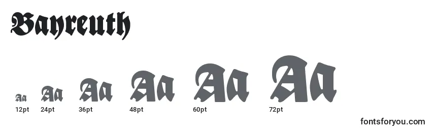 Размеры шрифта Bayreuth