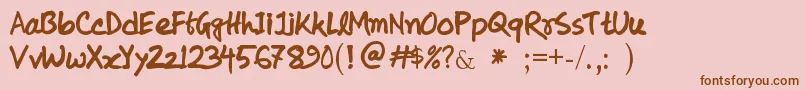KolyHandwriting Font – Brown Fonts on Pink Background