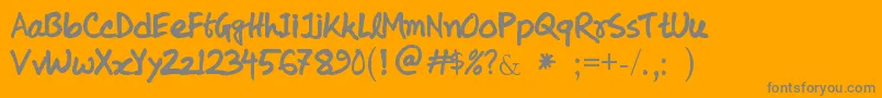 KolyHandwriting Font – Gray Fonts on Orange Background