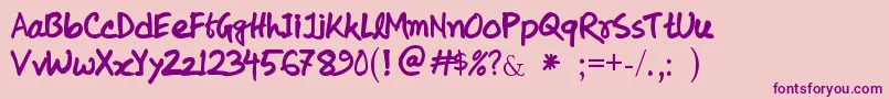 KolyHandwriting Font – Purple Fonts on Pink Background