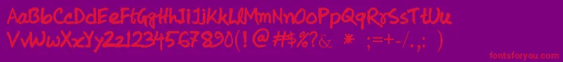 KolyHandwriting Font – Red Fonts on Purple Background