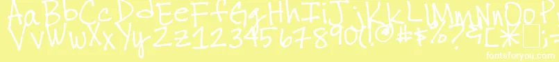 Thuyschickenscratch Font – White Fonts on Yellow Background
