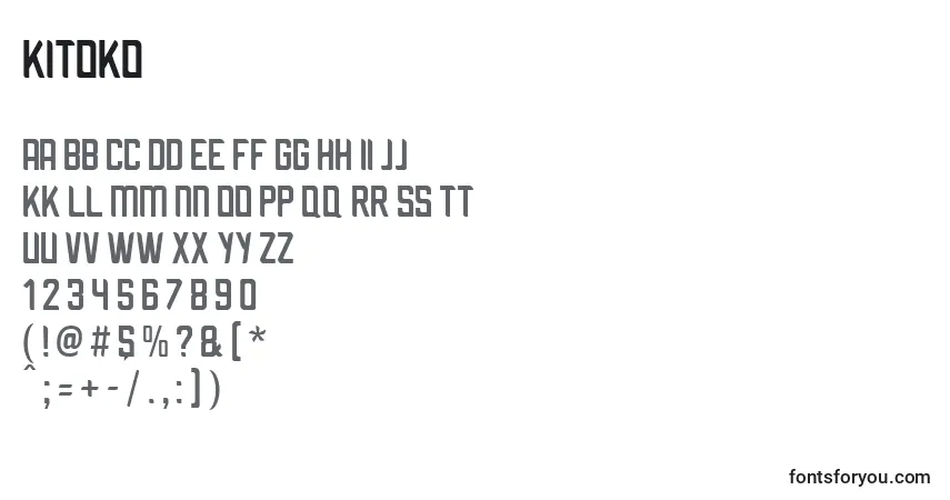 Czcionka Kitoko – alfabet, cyfry, specjalne znaki