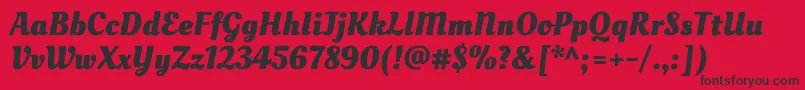 フォントOleoscriptBold – 赤い背景に黒い文字