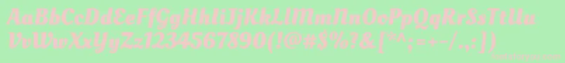 フォントOleoscriptBold – 緑の背景にピンクのフォント