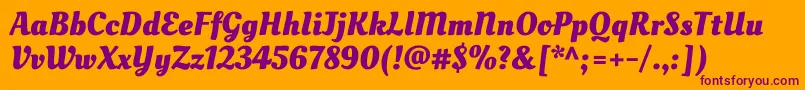 OleoscriptBold Font – Purple Fonts on Orange Background