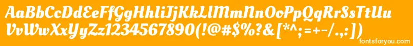 フォントOleoscriptBold – オレンジの背景に白い文字