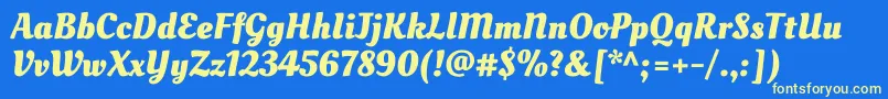 OleoscriptBold Font – Yellow Fonts on Blue Background