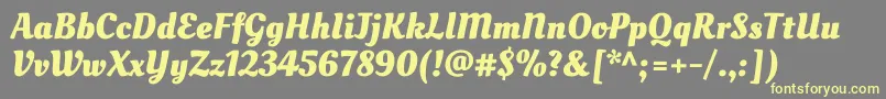 OleoscriptBold-fontti – keltaiset fontit harmaalla taustalla