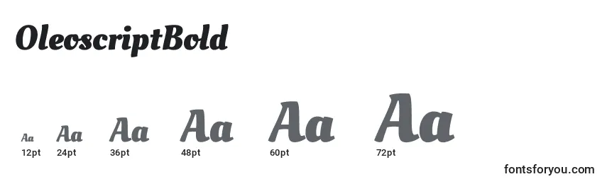 OleoscriptBold Font Sizes