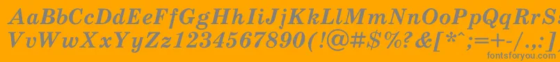 SchoolbookacBolditalic Font – Gray Fonts on Orange Background