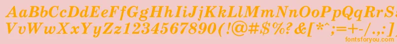 SchoolbookacBolditalic Font – Orange Fonts on Pink Background