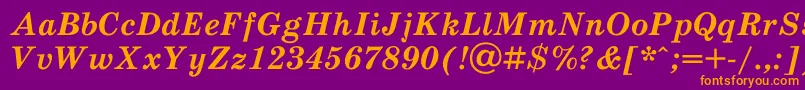 SchoolbookacBolditalic Font – Orange Fonts on Purple Background