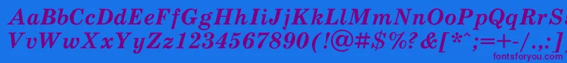 SchoolbookacBolditalic Font – Purple Fonts on Blue Background