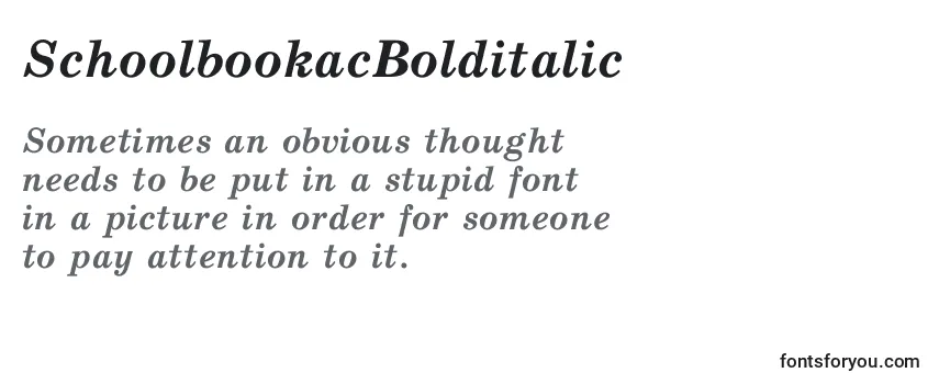 SchoolbookacBolditalic Font
