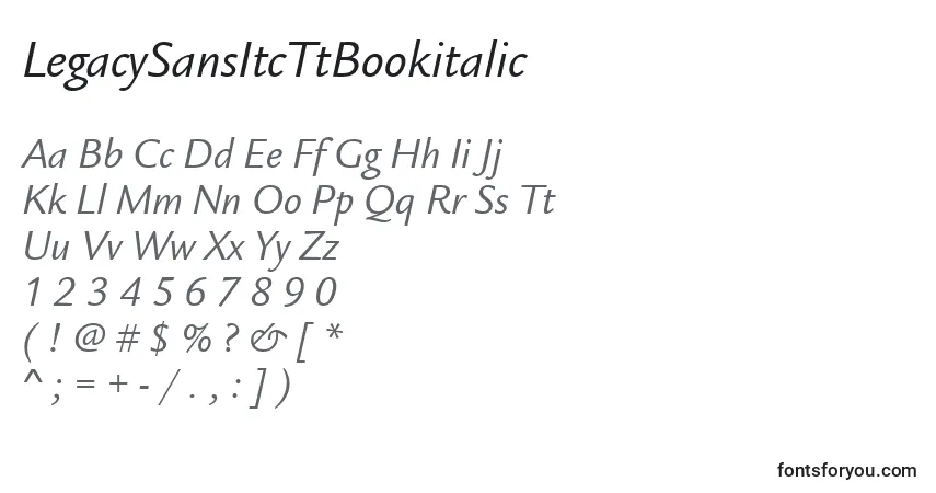LegacySansItcTtBookitalic Font – alphabet, numbers, special characters
