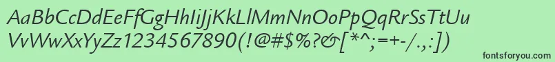 LegacySansItcTtBookitalic Font – Black Fonts on Green Background