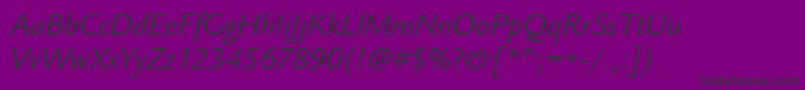 Police LegacySansItcTtBookitalic – polices noires sur fond violet