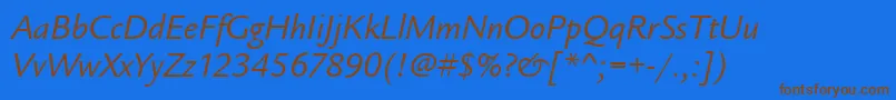 LegacySansItcTtBookitalic Font – Brown Fonts on Blue Background
