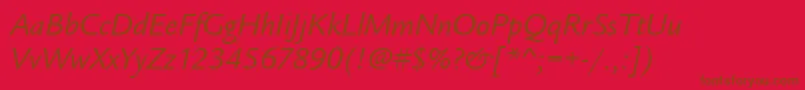 LegacySansItcTtBookitalic Font – Brown Fonts on Red Background