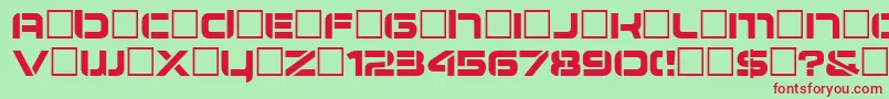 AirlockRegular Font – Red Fonts on Green Background