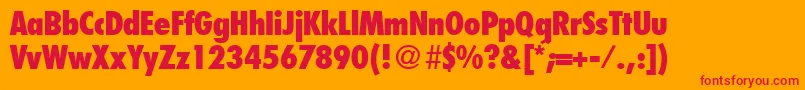 FunctioncondtwoextraboldRegular Font – Red Fonts on Orange Background