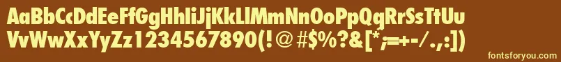 Шрифт FunctioncondtwoextraboldRegular – жёлтые шрифты на коричневом фоне