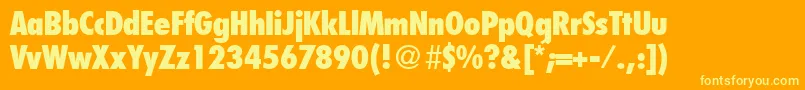 FunctioncondtwoextraboldRegular Font – Yellow Fonts on Orange Background