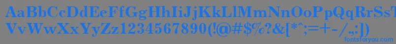 フォントUkrainianjournalBold – 灰色の背景に青い文字
