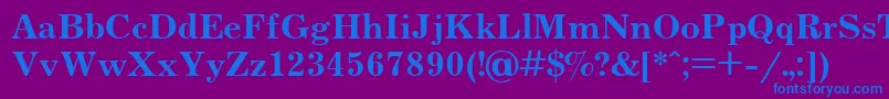フォントUkrainianjournalBold – 紫色の背景に青い文字