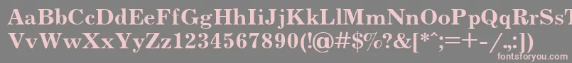 フォントUkrainianjournalBold – 灰色の背景にピンクのフォント