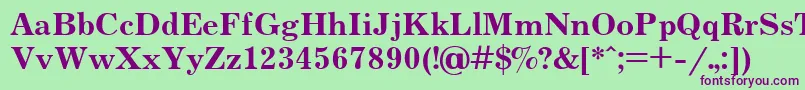 フォントUkrainianjournalBold – 緑の背景に紫のフォント