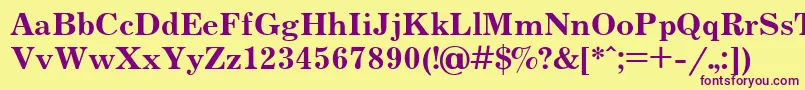 UkrainianjournalBold-fontti – violetit fontit keltaisella taustalla