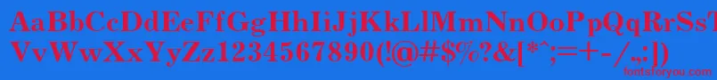 UkrainianjournalBold Font – Red Fonts on Blue Background