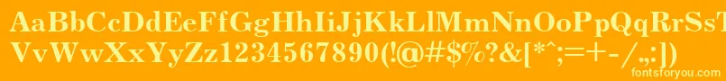 フォントUkrainianjournalBold – オレンジの背景に黄色の文字