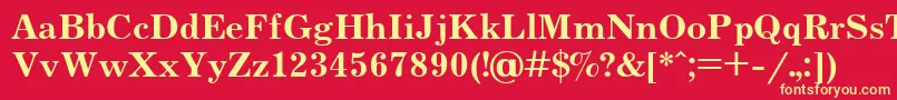 フォントUkrainianjournalBold – 黄色の文字、赤い背景