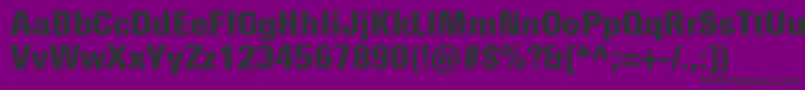 Czcionka UniversNextProExtrablackCondensed – czarne czcionki na fioletowym tle