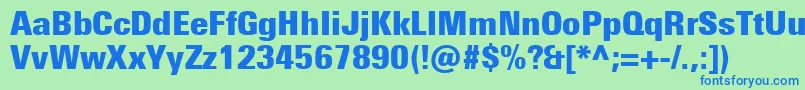 UniversNextProExtrablackCondensed Font – Blue Fonts on Green Background