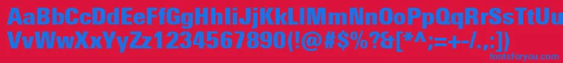 UniversNextProExtrablackCondensed Font – Blue Fonts on Red Background