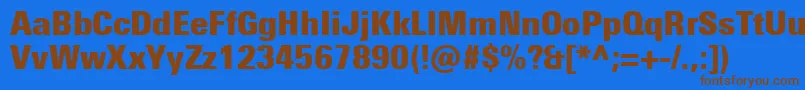 UniversNextProExtrablackCondensed Font – Brown Fonts on Blue Background