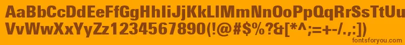 UniversNextProExtrablackCondensed Font – Brown Fonts on Orange Background