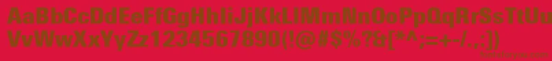 UniversNextProExtrablackCondensed Font – Brown Fonts on Red Background