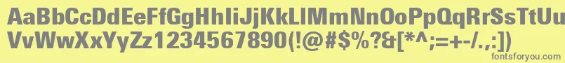 UniversNextProExtrablackCondensed Font – Gray Fonts on Yellow Background