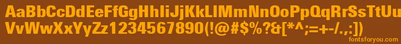 UniversNextProExtrablackCondensed Font – Orange Fonts on Brown Background