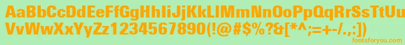 UniversNextProExtrablackCondensed Font – Orange Fonts on Green Background
