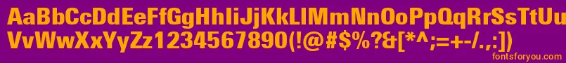 Police UniversNextProExtrablackCondensed – polices orange sur fond violet